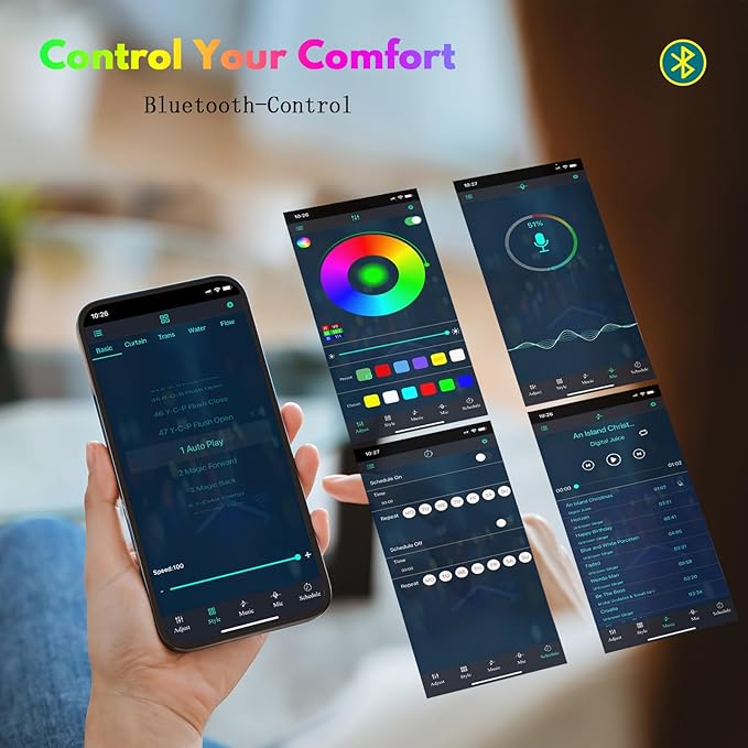 50ft Outdoor String Lights Color Changing - Patio Lights Outdoor Waterproof with 20 Dimmable RGBW Bulbs, Shatterproof, Music Mode, Connectable, Remote & App Control for Halloween, Christmas