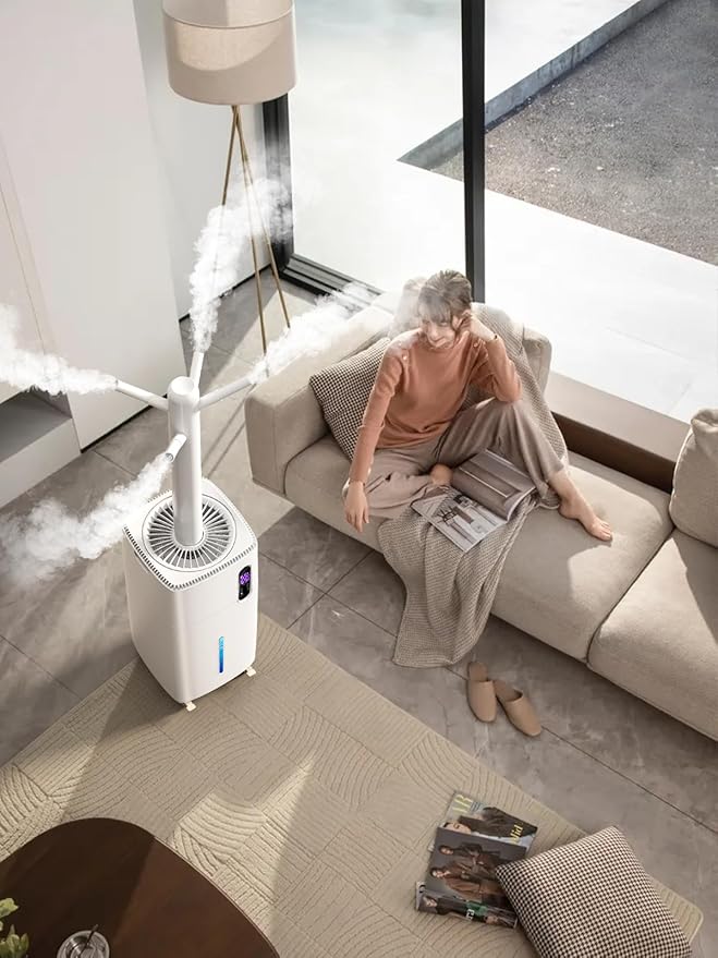 26L/5.7Gal Humidifier Large Room 3000 ft², Supersized Cool Mist, 38H Quiet Humidifiers for Bedroom, 2000mL/h Mist Output, Touch/Remote Control, Humidifiers for Home, Whole House, Plant, White