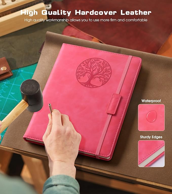 Lined Journal Notebook for Women Men,256 Pages B5 Large Hardcover Leather Journals for Writing,Travel,Business,Work,School,College Ruled Notebooks for Note Taking,Diary Notepad 7.8"×10.2"