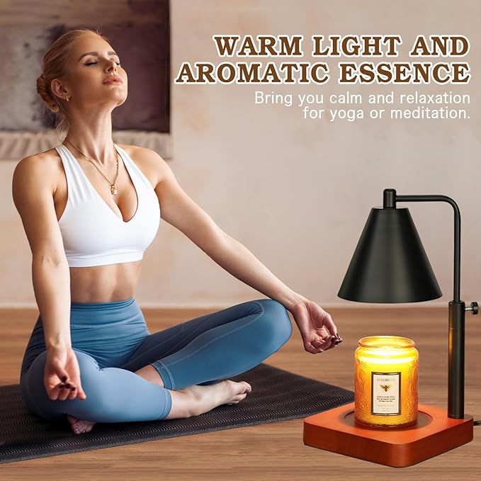 Modern Candle Warmer Lamp with Timer, Black Candle Lamp Warmer for Jar Candles, Birthday Gifts for Men, Dad, Women, Mom, Adjustable Metal Candle Lamp Dimmable, Christmas Gifts, Vintage Home Decor