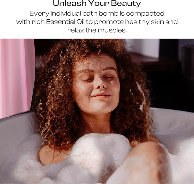 Bath Bombs for Women, Gift Set of 6 Fizzies Luxury Large Size with Real Flowers and Natural Organic Essential Oil, Self Care Gifts for Women, Mon, Daughter, Girlfriend, Kids,Pack of 6 (Rose)