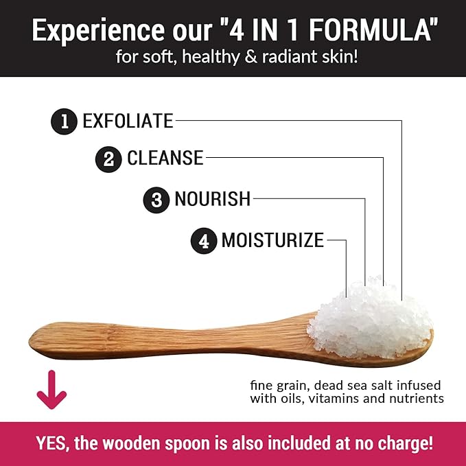 pureSCRUBS Premium Cucumber Body Scrub Set - Large 16oz Dead Sea Salt Body Scrub for Women Exfoliation KP Bump Eraser Body Scrub Includes Wooden Spoon, Loofah & Soap