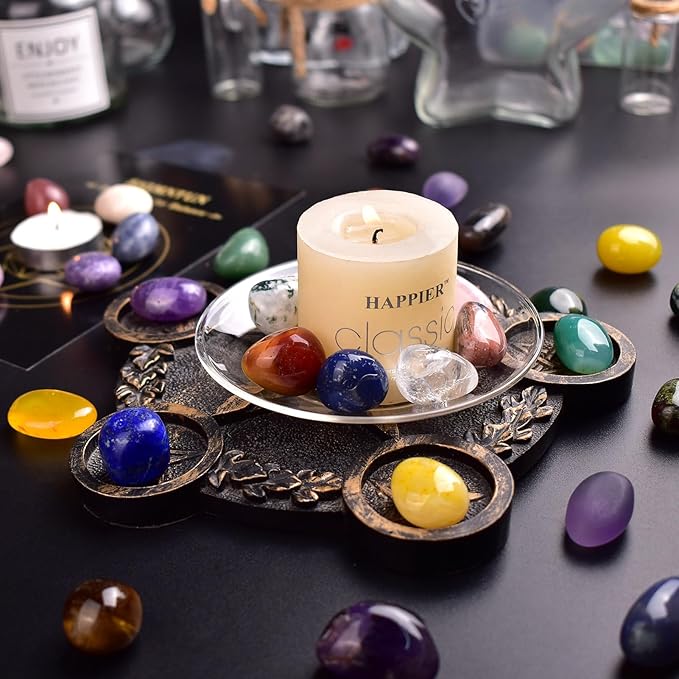 Polished Stone Set Hawk's Eye Crystals, 0.8" Handpicked Tumbled Gemstones Rocks, Pebbles for Reiki, Chakra, Healing, Home Decor