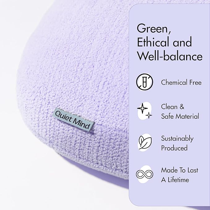 Quiet Mind Lavender Scented Weighted Body Pillow for Kids & Adults, Large (12lb) – Lavendar Infused Aroma with Recycled Glass Beads & Chemical-Free Fabric – Sensory Sleep Cuddle Pillow