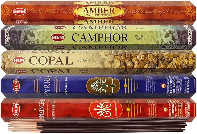 Hem Incense Sticks Variety Pack #4 and Incense Stick Holder Bundle with 5 Unique Based Fragrances