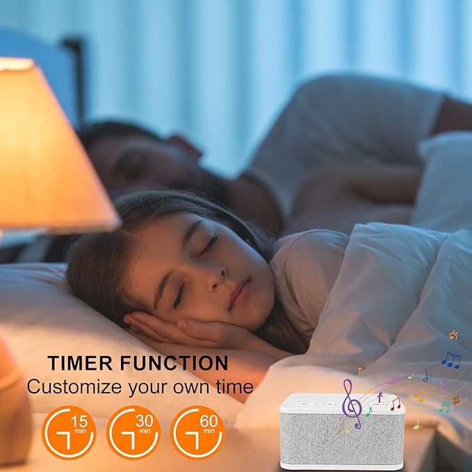 LUXSWAY Sound Machine, White Noise Machine with 10 Natural Soothing Sounds, Volume Control & 3 Timers Setting, Memory Function Sleep Machine for Baby Kids Adults & Home Office Travel