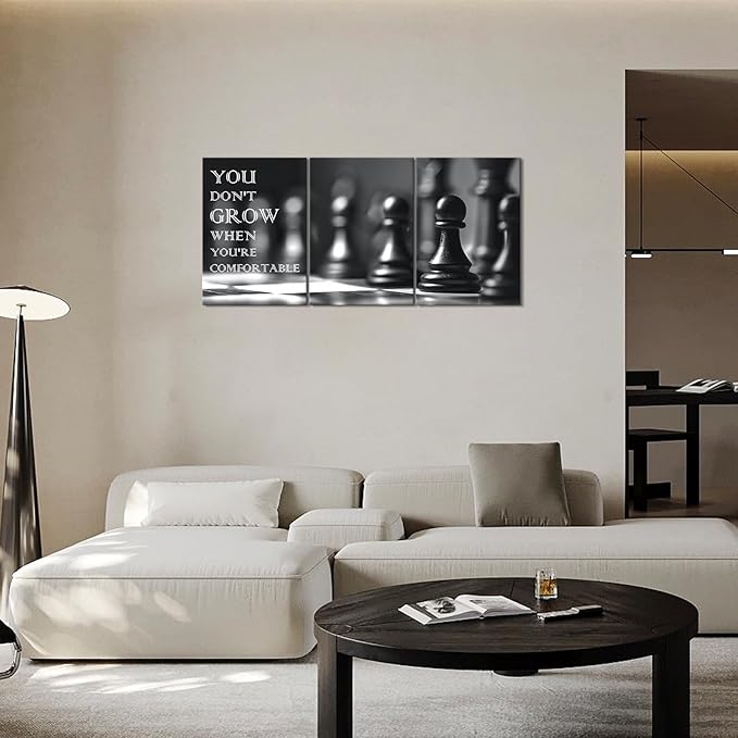 KAWAHONE Inspirational Canvas Wall Art, Black and White Art Wall Art Motivational Wall Art Decoration Positive Quotes Posters Prints for Living Room Bedroom, Office Decor, Gallery-Wrapped Canvas Art Set Framed Ready to Hang