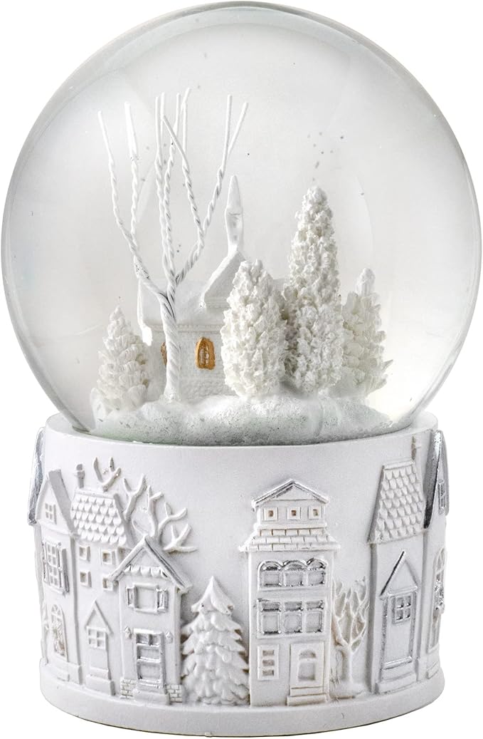 100MM White Christmas Scene Snow Globe by San Francisco Music Box Company