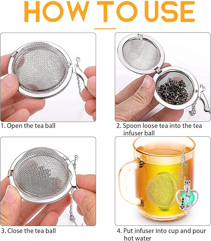 3pcs Tea Infuser TeaSanavie Loose Tea Steeper Stainless Steel Fine Mesh Tea Ball Loose Leaf Tea Infusers Glow In The Dark Cute Heart Pendant Tea Diffuser with Elephant Cat Dophine Charms Tea strainer