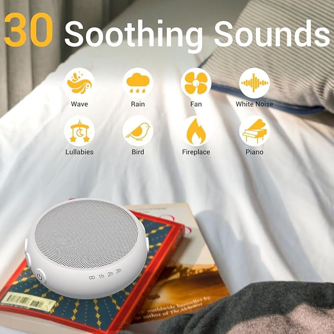 SoundMe Sound Machine with 30 Soothing Natural Sounds 36 Volume Portable Travel White Noise Machine for Sleeping Brown Noise Machine for Baby Kids Adults Noise Canceling Machine for Office Privacy