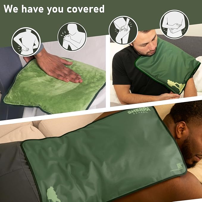 Extra Large Gel Ice Packs for Injuries Reusable - Flexible Gel Ice Packs Reusable, Hip, Shoulder, Back Pain Relief - 14" x 22" - Green
