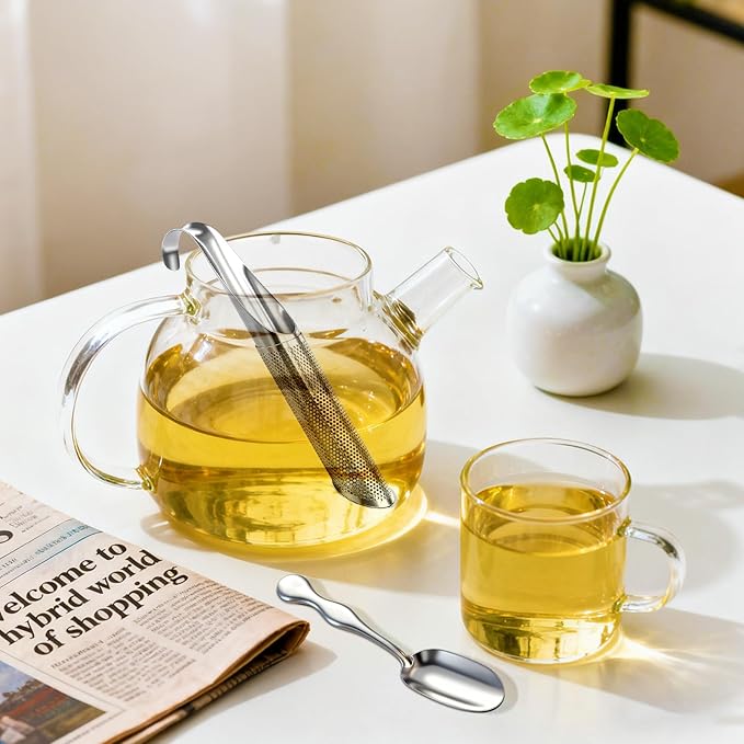 2 Pcs Tea Infuser, Tea Diffusers for Loose Tea with Teaspoon Tea-tweezers Steel Wire Cloth, for All Kinds of Tea