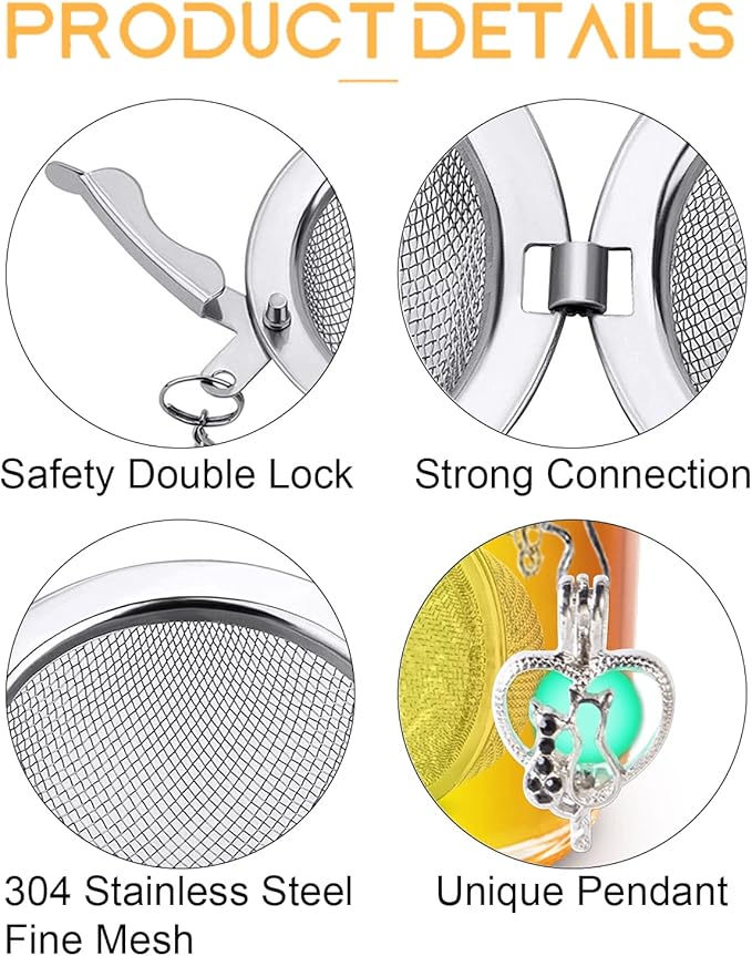 3pcs Tea Infuser TeaSanavie Loose Tea Steeper Stainless Steel Fine Mesh Tea Ball Loose Leaf Tea Infusers Glow In The Dark Cute Heart Pendant Tea Diffuser with Elephant Cat Dophine Charms Tea strainer