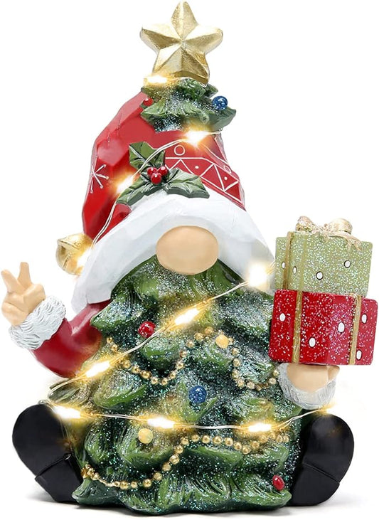 Hodao 6" Christmas Gnome Decorations Xmas Tree Gnome Figurines Decor Handmade Elf Scandinavian Tomte Figurines for Xmas Decor Gift - Christmas Party Home Decorations