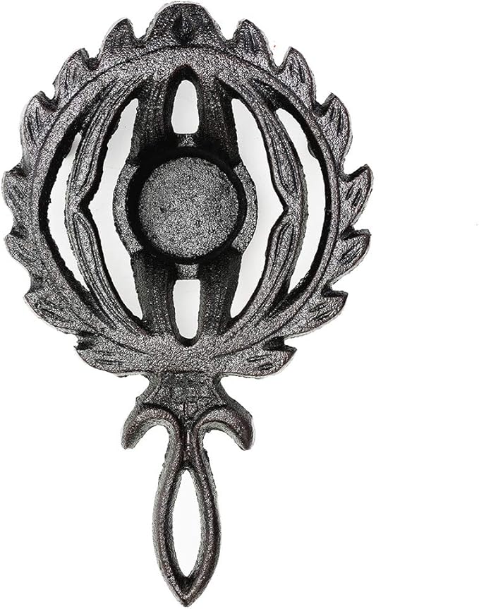 Sungmor Cast Iron Tealight Warmer with Pretty Flame Shape Design, Functional Table Trivet Candle Holder for Warm Dishes, Pots, Soups, Milks, Teas, Coffee, Great Heater for Melt Butter, Sealing Wax