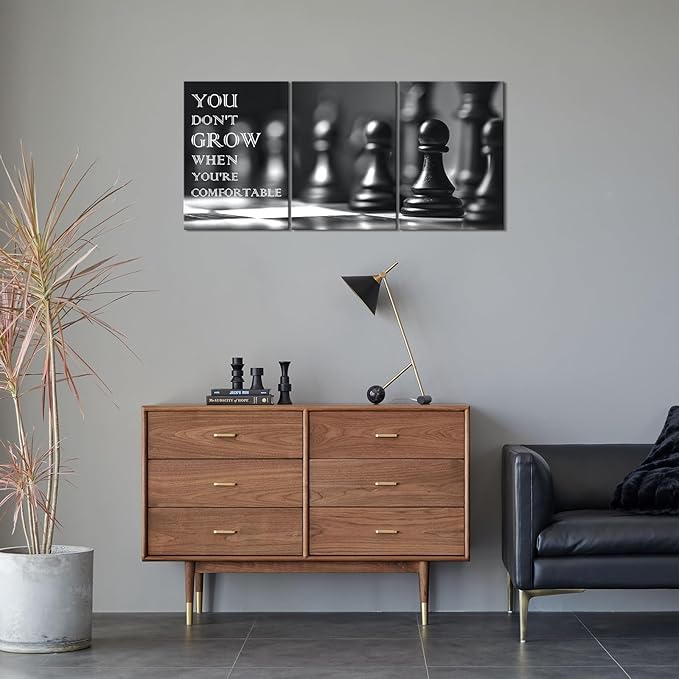 KAWAHONE Inspirational Canvas Wall Art, Black and White Art Wall Art Motivational Wall Art Decoration Positive Quotes Posters Prints for Living Room Bedroom, Office Decor, Gallery-Wrapped Canvas Art Set Framed Ready to Hang