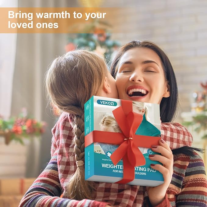 Heating Pad for Neck and Shoulders and Back, Christmas Birthday Gifts for Women Mom Wife Men Dad, Mothers Day Gifts, Weighted Neck and Shoulder Heating Pads, 6 Heat Settings 4 Auto-Off,17"x23" Blue