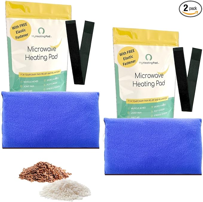 My Heating Pad for a Better Comfort - Moist Microwavable Heating Pads for Joint Pain and Sore Muscles - Microwave Hot Pack Heat Pad for Cramps - Chilled or Heated Pad Therapy Pillow - 2 Packs Blue