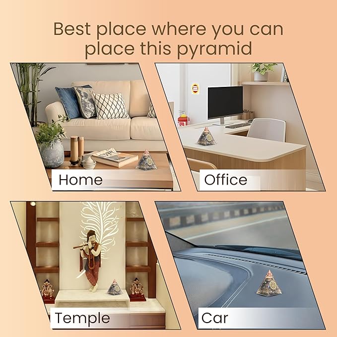 Orgone Pyramid Flower of Life Orgonite Money Healing Crystals Pyramid for Positive Energy (Labradorite)