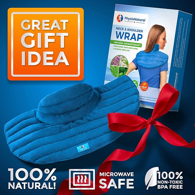 Weighted Neck and Shoulder Wrap - Instant Relief for Tension and Stress, Migraines, Headaches, Aches, Spasms, Arthritis, Stiffness - Deep, Penetrating Muscle Relaxation with Herbal Aromatherapy