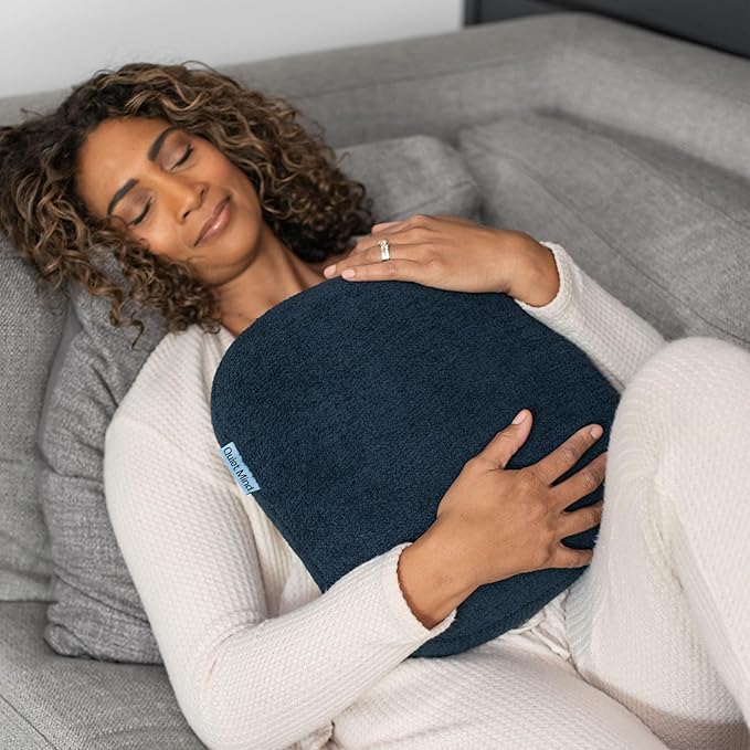 Quiet Mind Weighted Pillow for Adults 6 Lbs - Get Better Sleep - Sustainably Made and Chemical Free - Machine Washable (Small, Blueberry)