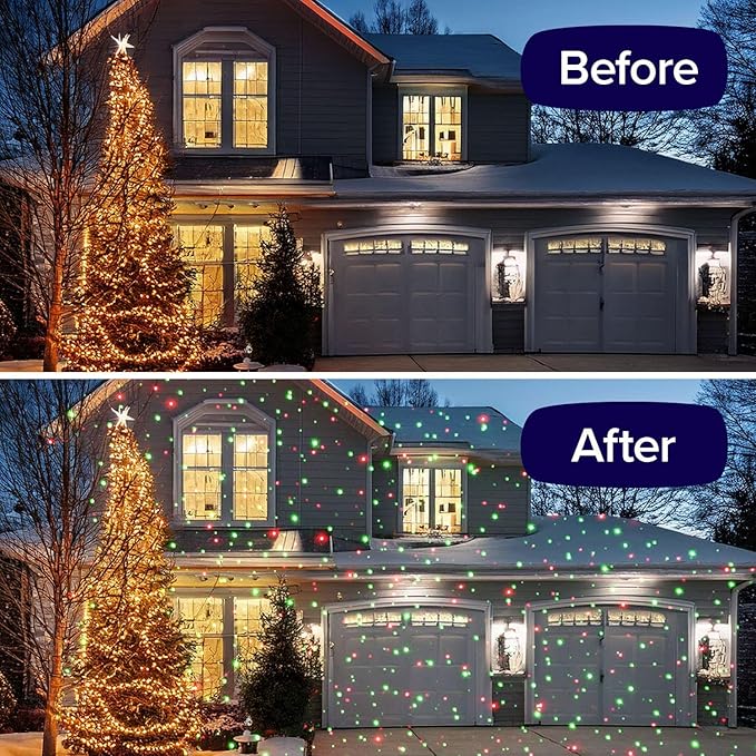 Star Shower Ultra 9 Outdoor Laser Light Show with Remote, AS SEEN ON TV, New 9 Unique Patterns, Showers Home w/Thousands of Lights, 3 Color Combinations, Motion or Still, Up to 3200 Sq Ft