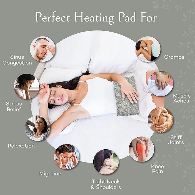 SacksyThyme Microwave Heating Pad for Back, Neck, Menstrual Cramps, Shoulders, Leg Pain Relief - Hot Moist Microwavable Therapy Pack - Flaxseed Hot & Cold Pad Made in USA (Size: 12 x 7) Lavender