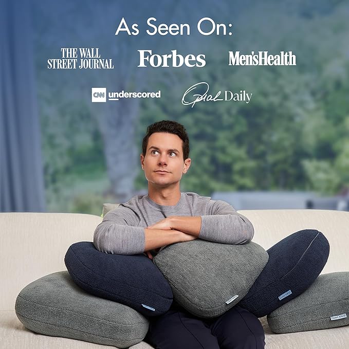 Quiet Mind Weighted Pillow for Adults 12 Lbs - Get Better Sleep - Sustainably Made and Chemical Free - Machine Washable (Large, Blueberry)