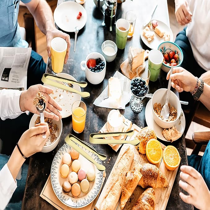 12PCS Ice Tongs Mini Sugar Tong 4.25Inch Stainless Steel Small Serving Tongs, Small Kitchen Tongs for Appetizers,Tea Party, Coffee Bar, Desserts (Gold 12pcs)