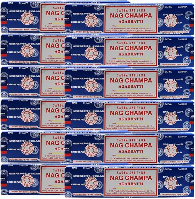 Nag Champa Incense Sticks 40g x 12 and Incense Stick Holder Bundle Insence Insense Satya Incense