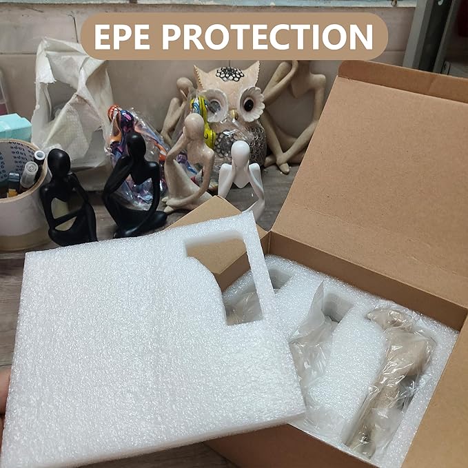 Thinker Statues and Sculptures,Sandstone Resin Thinker Statue Ornaments, Abstract Style Sculptures, Housewarming Gifts, Home Decorations, Living Room Desk Decor (Black)