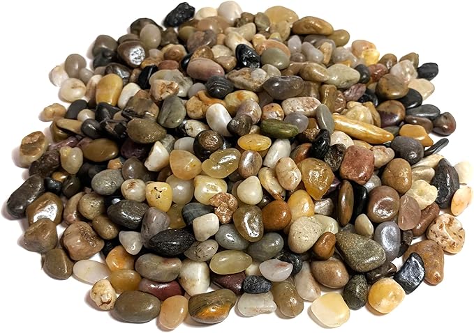 Midwest Hearth Decorative Polished Mixed Pebbles 3/8" Gravel Size - (2-lb Bag)