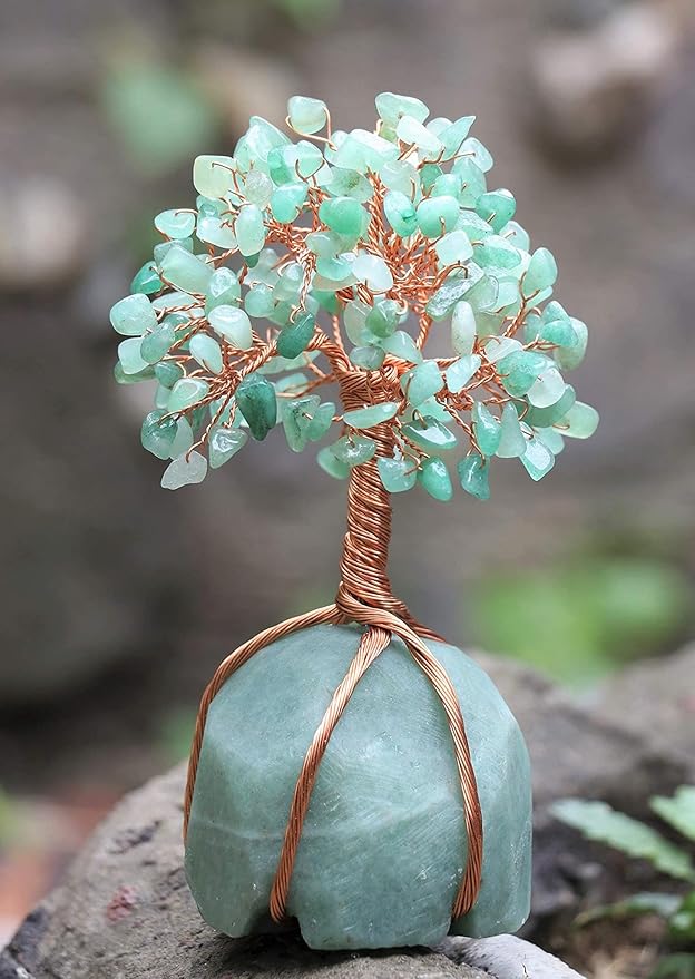Green Aventurine Crystal Tree with Green Aventurine Stone Base Tree of Life Decor for Bedroom, Birthday Gifts for Women, Sister Gift, Birthday Gifts for Mom, Cute Home Decor Housewarming Present