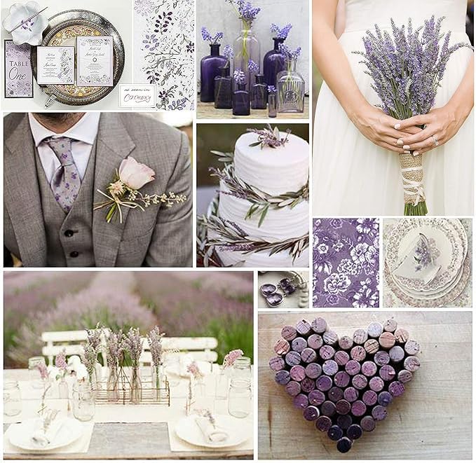 Cedar Space Lavender Dried Flowers 4 Bunches Dried Lavender Ideal Home Fragrance Products for Home Decorations, Wedding, Party, Photography & Flower Arrangements, Total Length 16 Inches