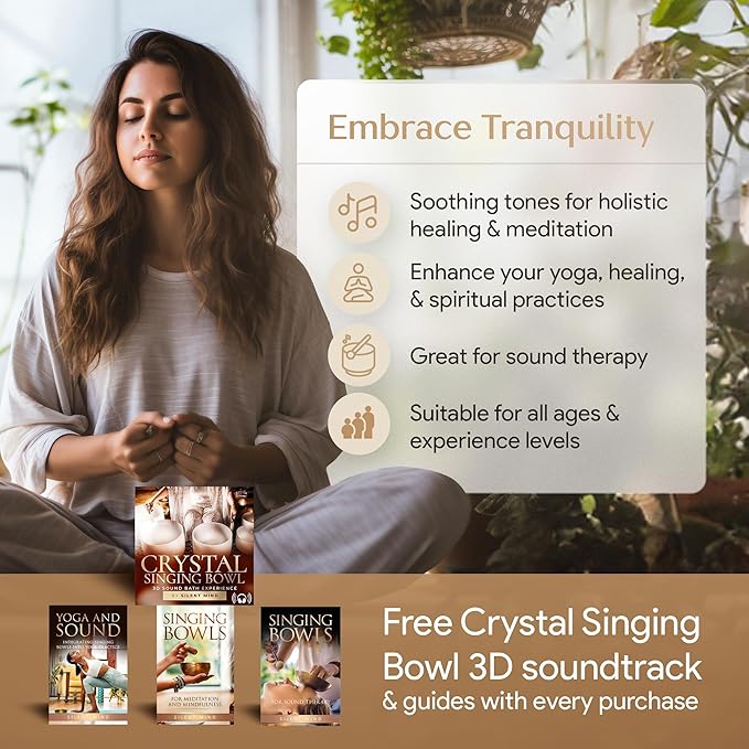 Tibetan Singing Bowl Set – Authentic Plain Design – Sound Bowl & Meditation Bowl with Cushion, Mallet & Guide – Chakra Balancing – Sound Bath Instruments – Therapeutic Sound Devices