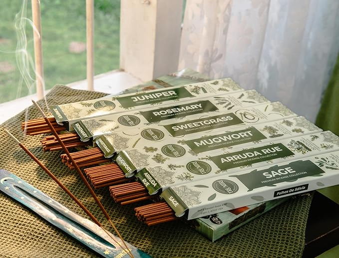 Trumiri Incense Sticks for Smudge Kit - Total 120 Insence-Sticks (20 Insense x 6 Incents) - Inciensos Aromaticos para Malas Energias Inscents-Sticks with Sage Sweetgrass for Smudging + Incense Holder