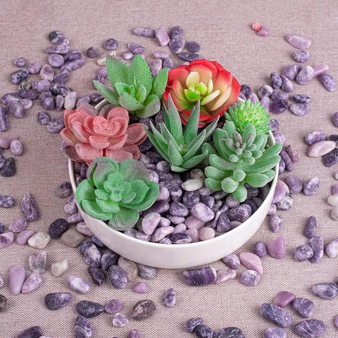 Polished Lepidolite Crystals Stone Set - 72 Pcs, 0.5" Handpicked Natural Tumbled Gemstones Rocks Agate Jasper, Pebbles for Reiki, Chakra, Healing Home Decor