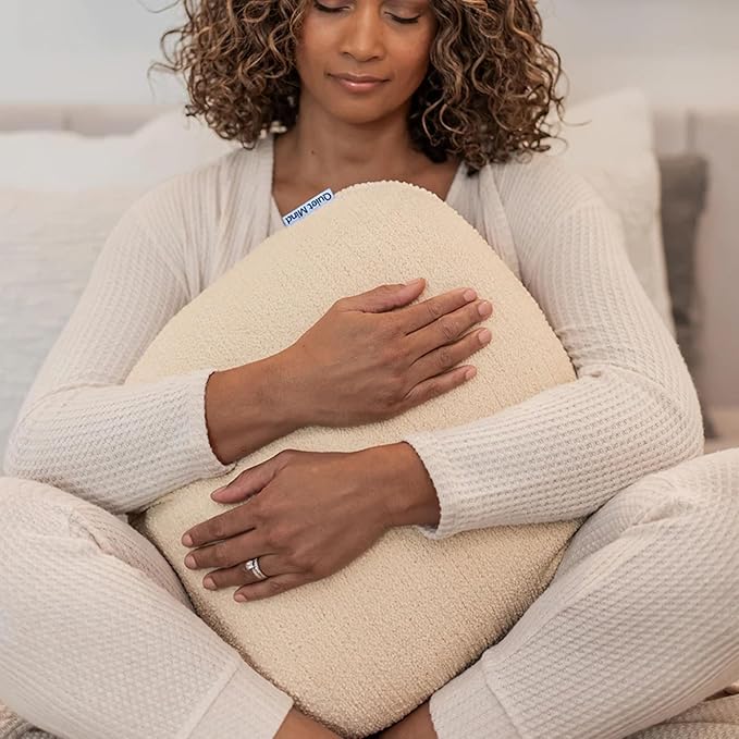Quiet Mind Weighted Pillow for Adults 12 Lbs - Get Better Sleep - Sustainably Made and Chemical Free - Machine Washable (Large, Cashew)