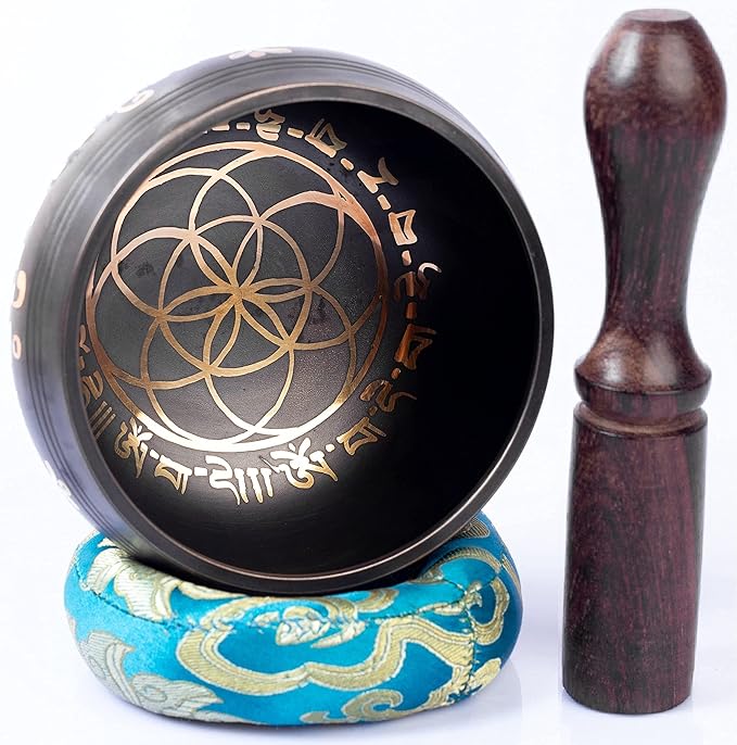 Tibetan Singing Bowl Set Brass - Master Healing Grade - Authentic Handcrafted Sound Bowl by Himalayan Bazaar