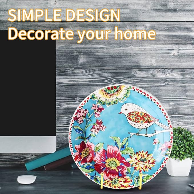 Kruodop 6 Inch Plate Stands for Display, 3 Pack Plate Holder Display Stand, Gold Metal Frame Easel Holder Stand for Pictures,Book, Photo, Decorative Plate