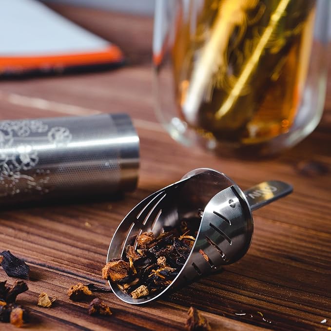 Tea Diffusers for Loose Tea Pipe Tea Infuser Stick For Loose Leaf Tea Spoon for Loose Tea Stainless Steel Tea Infuser Tea Diffuser Long-Handle Tea Filter Tea Strainer Tea Steeper(Silver)