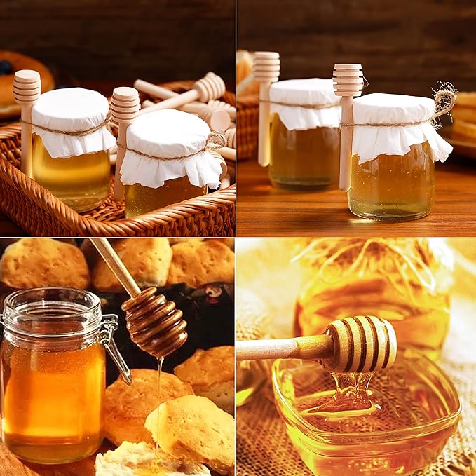 150 Pcs Honey Dipper Sticks, 3 inch Mini Wooden Honeycomb Stick, Small Honey Spoons Stirrer Stick for Honey Jar Dispense Drizzle Honey and Wedding Party Favors Gift