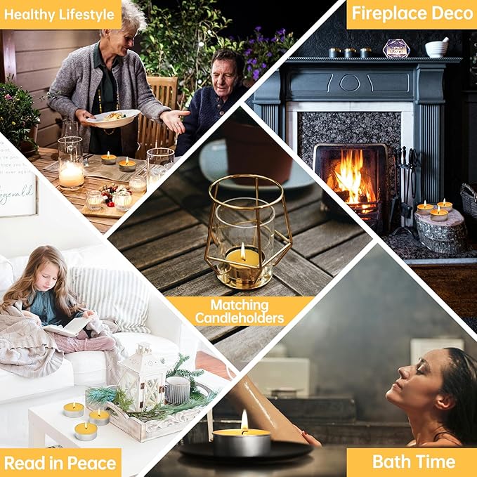 10 Pcs Beeswax Tealight Candles in Aluminum Cup, 4-Hour Extended Burn Time Tea Lights, 100% Pure Natural Beeswax Tea Candles, Perfect for Home Decor, Air Purification,Gift