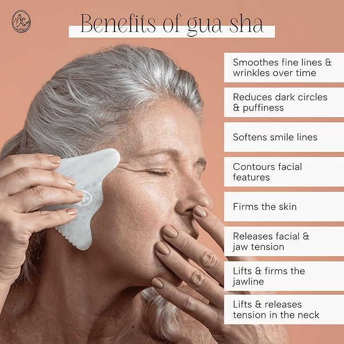 Mount Lai Vitality Qi White Jade Gua Sha Facial Tool – The Imperial Stone of Purity – Patented 5-Sided Professional Sculpting Tool for Lymphatic Drainage, Precision Contouring & Imperial Radiance