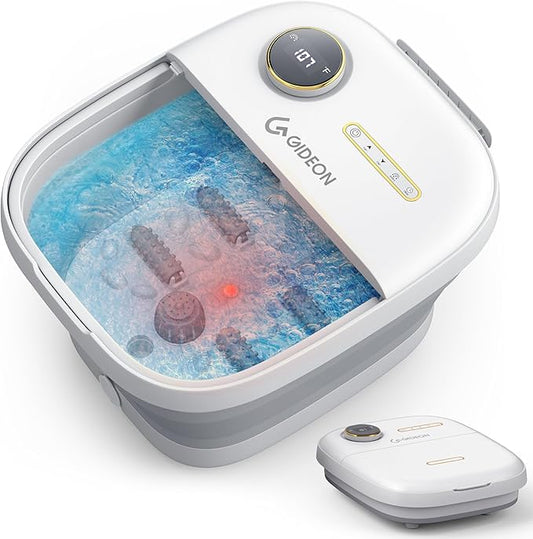 GIDEON Foot Spa Massager & Heated Foot Bath, Luxury Therapeutic Massager with Lights and Bubbles
