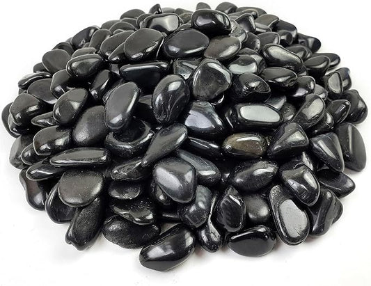 Black Pebbles for Indoor Plants, Natural Polished River Rocks, Small Decorative Stones for Planters Vase Fish Tank Aquariums Landscaping Garden, 5lbs