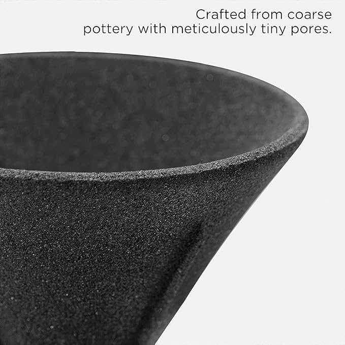 Ceramic Stone Material One-piece Baked Non-porous Tea Strainer - Loose Tea Straining Stepper - Coffee Precision Filter - Good Companion for Teapots (L)