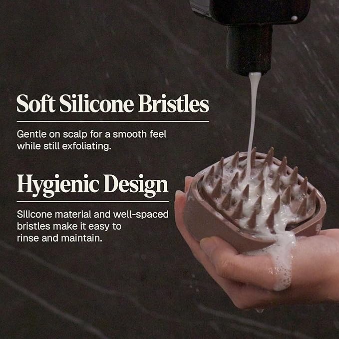 Black Wolf Sonic Scalp Scrubber, (Taupe) - Hair & Scalp Massager Brush with 3-Speed Oscillation - Rechargeable Scalp Care Comb with Soft Silicone Oscillating Bristles for Deep Clean & Exfoliation