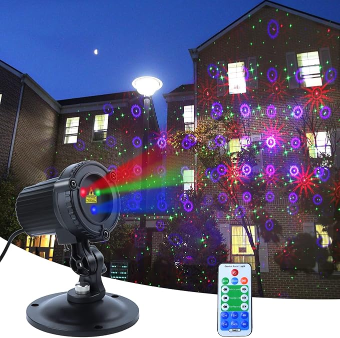 Outdoor Laser Christmas Projector Lights 18 Pattern Decorative Laser Projector for Home and Garden