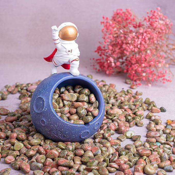 Polished Unakite Crystal Stone Set - 72 Pcs, 0.5" 10 oz Handpicked Tumbled Gemstones Rocks, Pebbles for Reiki, Chakra, Healing, Home Decor